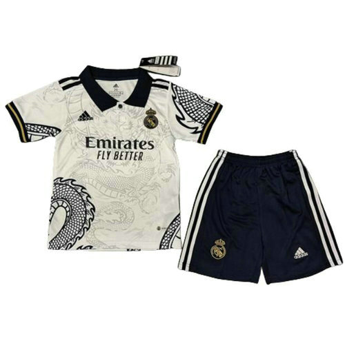 bianco maglia real madrid pattern 2023-2024 bambino