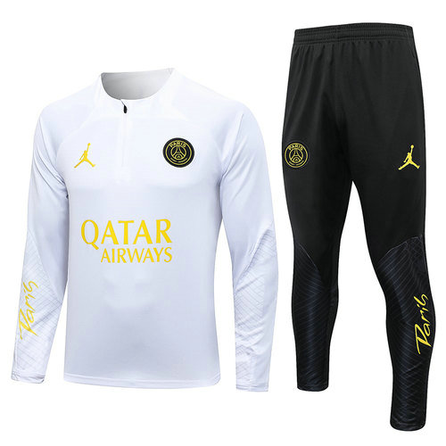 bianco tuta con mezza zip paris saint germain 2023-2024 uomo