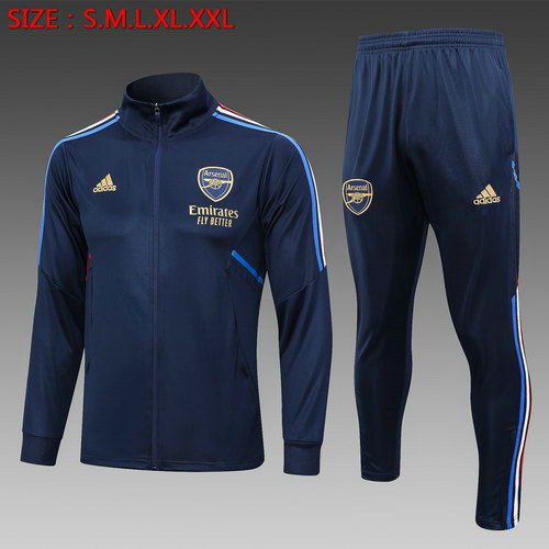 blu zaffiro giacca sportiva con zip arsenal 2023-2024 uomo