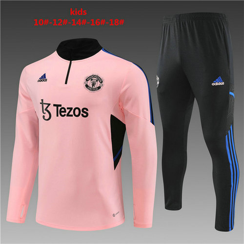 completo giacca sportiva manchester united rosa 2022-2023 rosa bambino