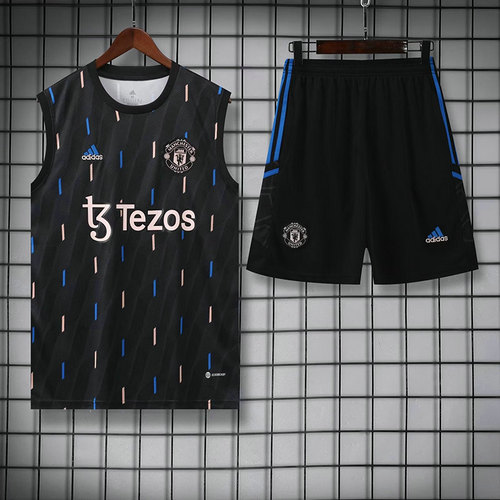 completo vests calcio manchester united a poco prezzo 2023 nero uomo