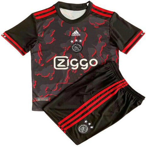 concept version maglia ajax nero rosso 2022-2023 bambino