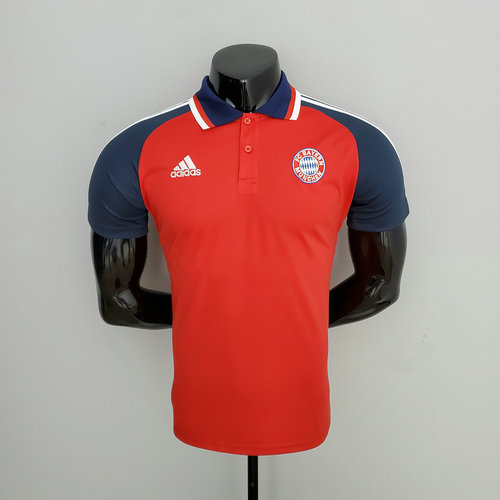 formazione maglia polo bayern münchen rosso 2021-2022 uomo