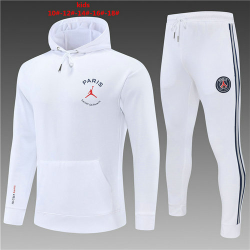 giacca con cappuccio paris saint germain 2022-2023 bianco bambino