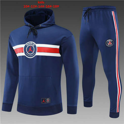 giacca con cappuccio paris saint germain 2022-2023 blu bambino