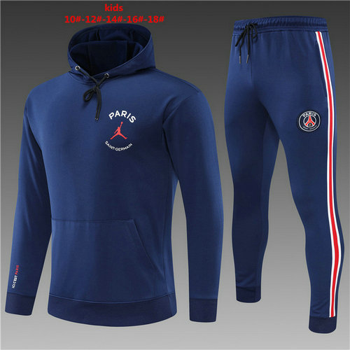 giacca con cappuccio paris saint germain 2022-2023 blu reale bambino