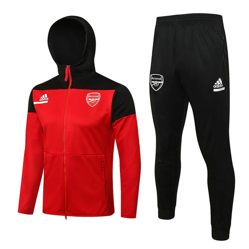 giacca con cappuccio zip intera arsenal 2022-2023 rosso uomo