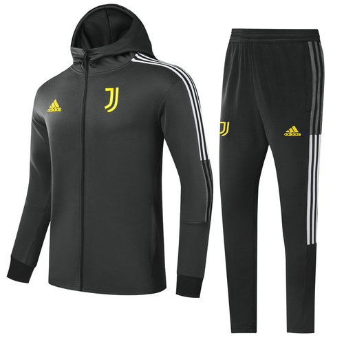 giacca con cappuccio zip intera juve 2022-2023 grigio nero uomo