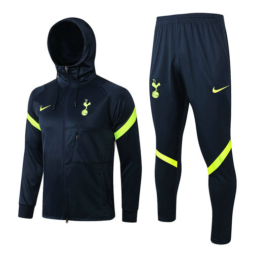 giacca con cappuccio zip intera tottenham hotspur 2022-2023 blu uomo