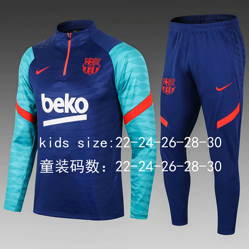 giacca sportiva con mezza zip barcellona 2022-2023 cailan bambino