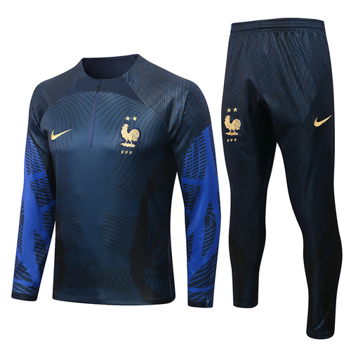 giacca sportiva con mezza zip francia blu reale 2022-2023 uomo