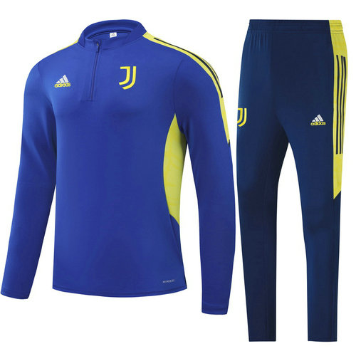 giacca sportiva con mezza zip juve 2022-2023 blu bambino