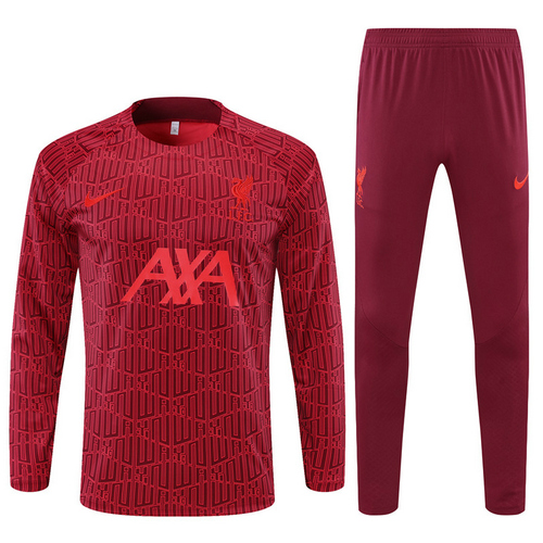 giacca sportiva con mezza zip liverpool rosso scuro scuro 2022-2023 uomo