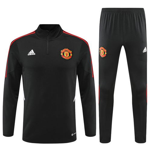 giacca sportiva con mezza zip manchester united nero 2022-2023 uomo