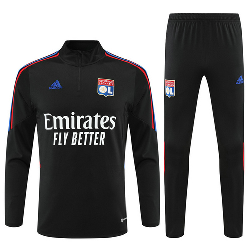 giacca sportiva con mezza zip olympique lyon nero 2022-2023 uomo