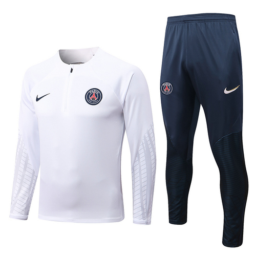 giacca sportiva con mezza zip paris saint germain bianca 2022-2023 uomo