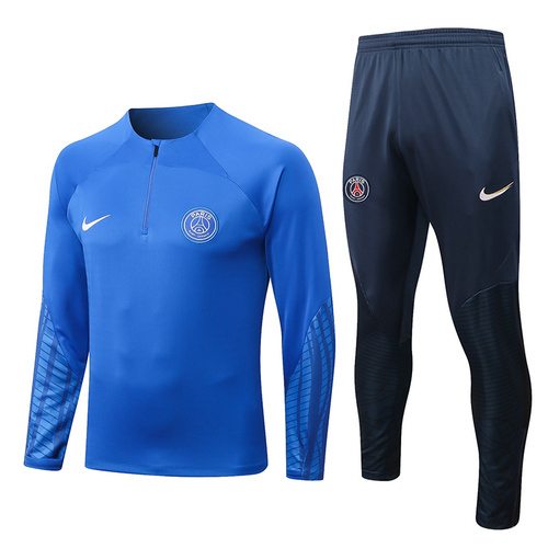 giacca sportiva con mezza zip paris saint germain blu 2022-2023 uomo