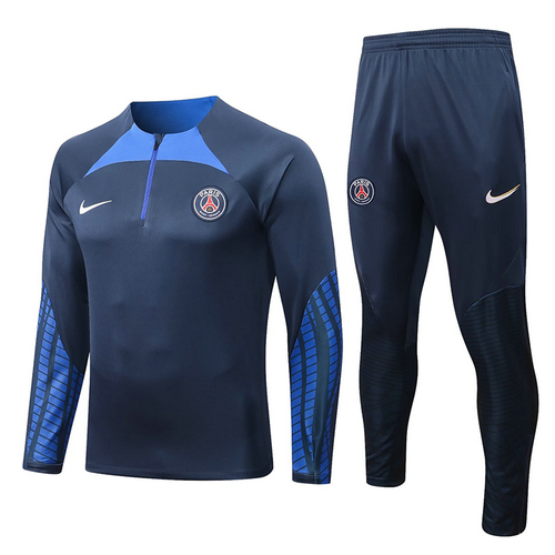 giacca sportiva con mezza zip paris saint germain blu reale 2022-2023 uomo