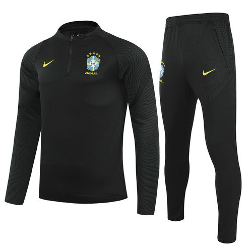 giacca sportiva con zip brasile 2022-2023 nero uomo