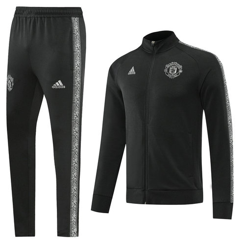 giacca sportiva con zip manchester united 2022-2023 03 nero uomo