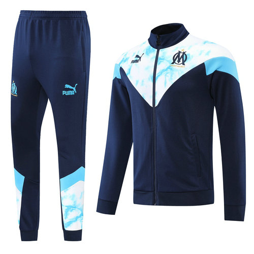 giacca sportiva con zip olympique marsiglia 2022-2023 02 blu zaffiro uomo