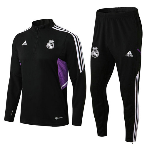 giacca sportiva con zip real madrid 2022-2023 nero uomo