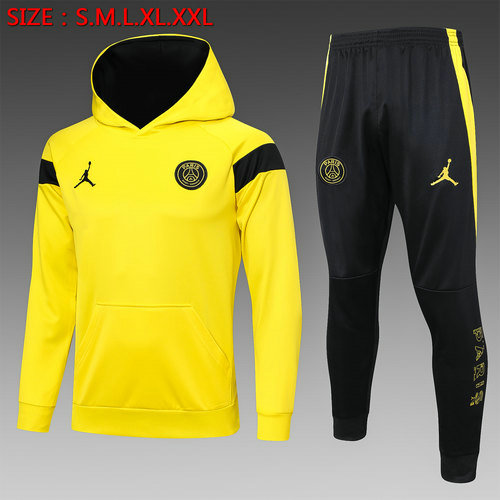 giallo giacca con cappuccio zip intera paris saint germain 2023-2024 uomo