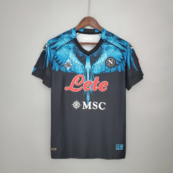 kappa×marcelo maglia napoli 2021-2022 blu nero uomo