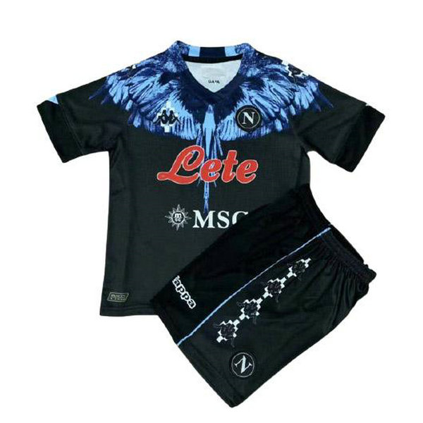 kappa×marcelo maglia napoli 2021 2022 blu nero bambino