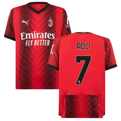 maglia adli 7 ac milan prima 2023-2024 uomo