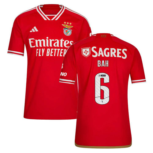 maglia alexander bah 6 sl benfica prima 2023-2024 uomo