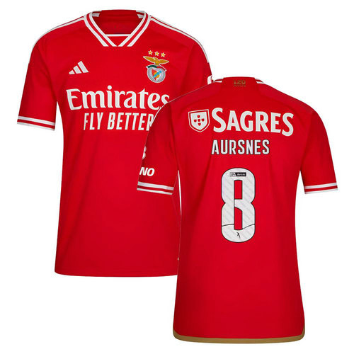 maglia aursnes 8 sl benfica prima 2023-2024 uomo