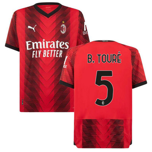 maglia b.toure 5 ac milan prima 2023-2024 uomo