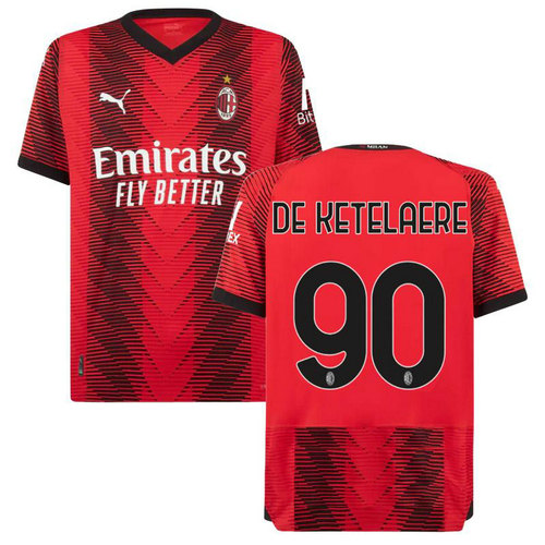 maglia de ketelaere 90 ac milan prima 2023-2024 uomo