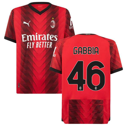 maglia gabbia 46 ac milan prima 2023-2024 uomo