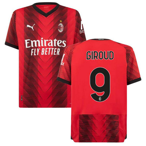 maglia giroud 9 ac milan prima 2023-2024 uomo