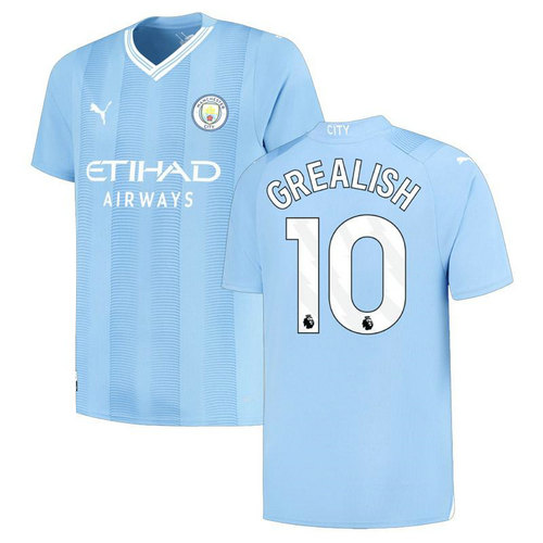 maglia grealish 10 manchester city prima 2023-2024 uomo