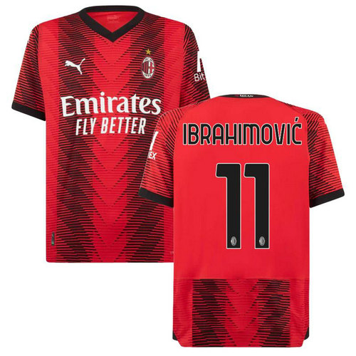 maglia ibrahimovic 11 ac milan prima 2023-2024 uomo