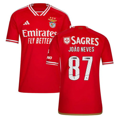 maglia joao neves 87 sl benfica prima 2023-2024 uomo