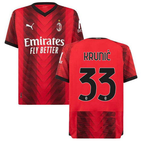 maglia krunic 33 ac milan prima 2023-2024 uomo