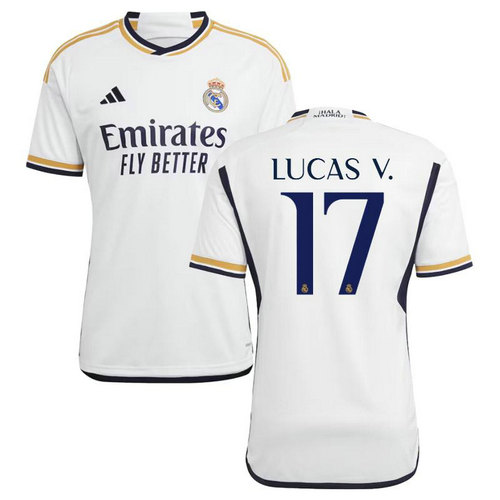 maglia lucas v 17 real madrid prima 2023-2024 uomo