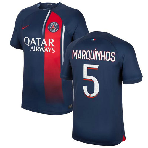 maglia marquinhos 5 paris saint germain prima 2023-2024 uomo