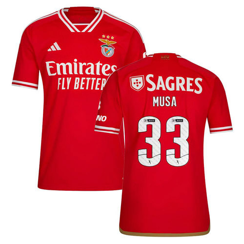 maglia musa 33 sl benfica prima 2023-2024 uomo