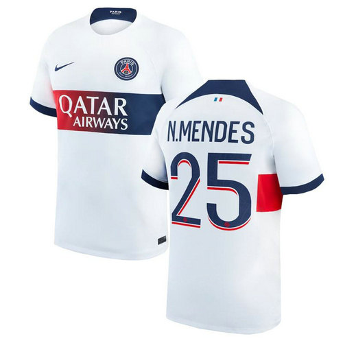 maglia n.mendes 25 paris saint germain seconda 2023-2024 uomo