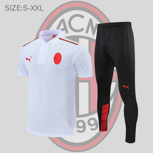 maglia polo calcio ac milan 2022-2023 bianco uomo