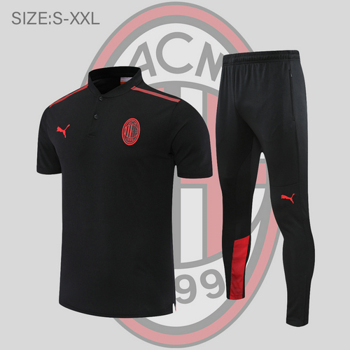 maglia polo calcio ac milan 2022-2023 nero uomo