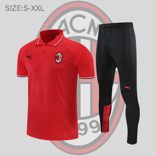 maglia polo calcio ac milan 2022-2023 rosso uomo