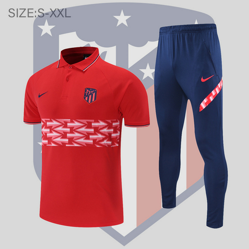 maglia polo calcio atlético madrid 2022-2023 motivo rosso e bianco uomo