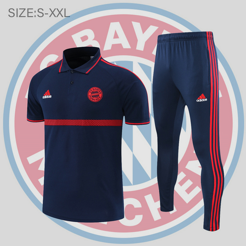 maglia polo calcio bayern münchen 2022-2023 strisce blu scuro e rosse uomo