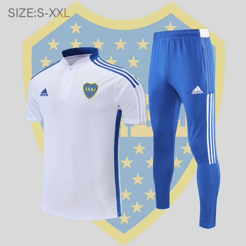 maglia polo calcio boca juniors 2022-2023 bianco blu uomo